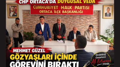 CHP Ortaca İlçe Başkanı Mehmet Güzel, parti binasında düzenlenen basın