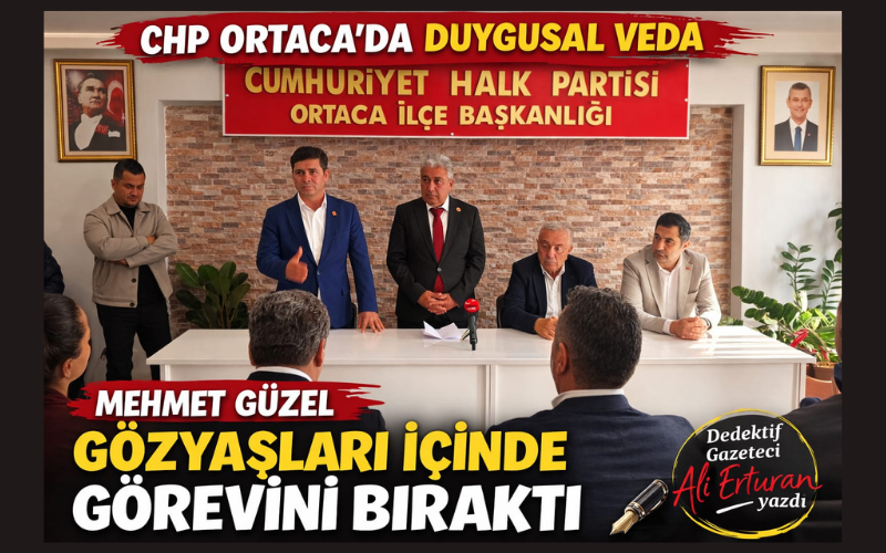 CHP Ortaca İlçe Başkanı Mehmet Güzel, parti binasında düzenlenen basın