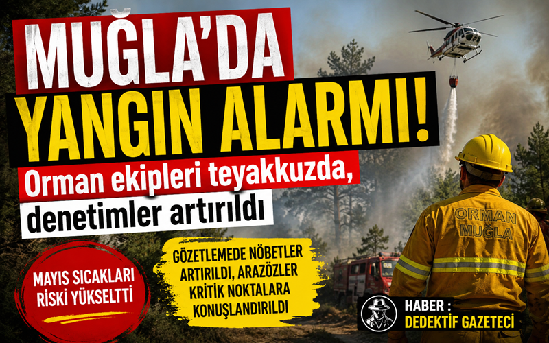Muğla’da mayıs ayıyla birlikte etkisini artıran sıcak hava, orman yangını