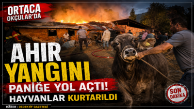 Muğla’nın Ortaca ilçesine bağlı Okçular Mahallesi’nde bir ahırda çıkan yangın
